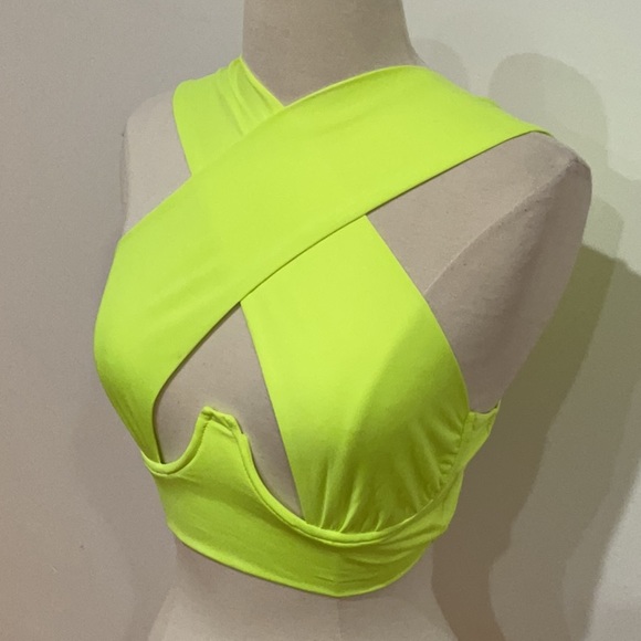Superdown Kacie Cross Over Top in Highlighter Size: XS - Picture 7 of 8